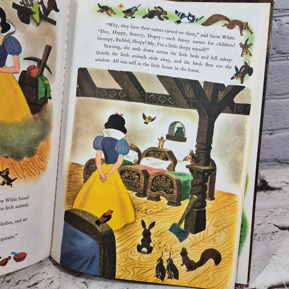 Vintage 1952 A Big Golden Book Walt Disney's Snow White And The Seven Dwarfs